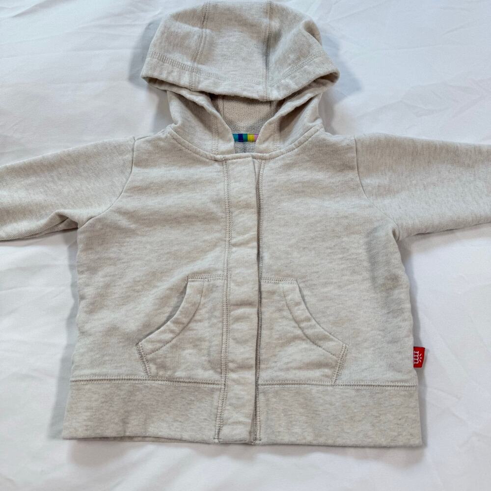 Magnetic me oatmeal beige hoodie baby size 6-9months